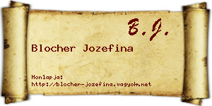Blocher Jozefina névjegykártya